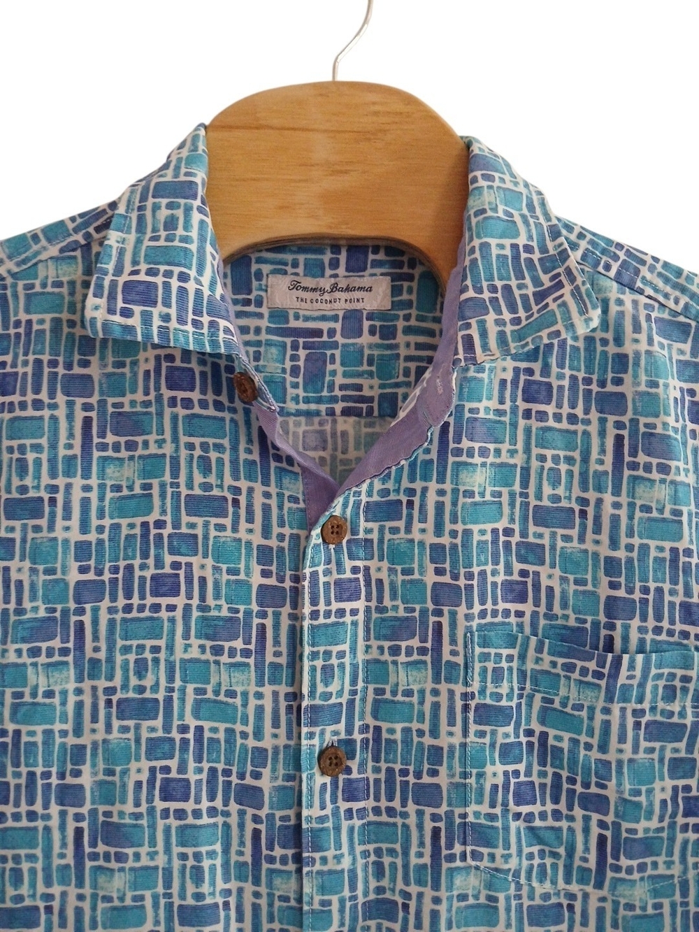Tommy Bahama IslandZone Coconut Point Pebble Tiles Coolmax Shirt Size Large